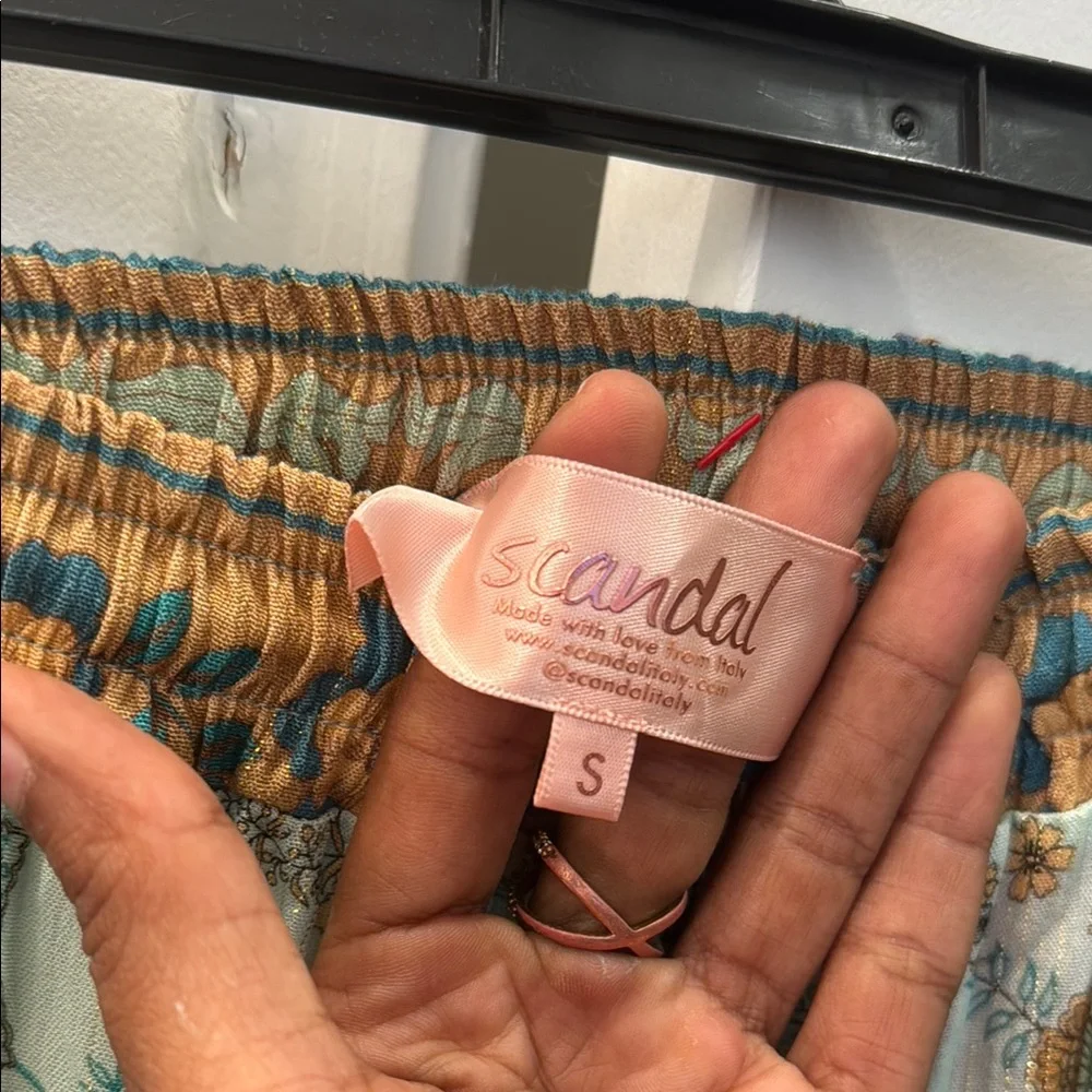 NWOT Zahra skirt in floral aqua and gold size Small - Picture 8 of 11